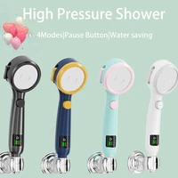 digital led temperature display shower head water saving headshower for baby adult bathroom 4 modes adjustable spray shower head