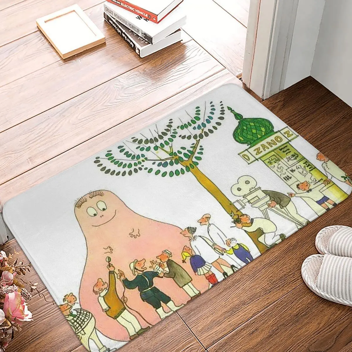 

Семейный аниме Противоскользящий дверной коврик Les barbapпа, коврик для ванной, напольный ковер для фото, домашний декоративный коврик
