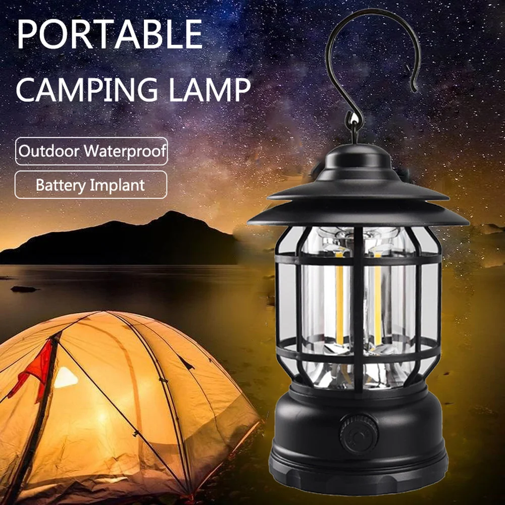 

New 2022 Camping Lights Outdoor Lighting Waterproof AAA Battery Lanterne Portable Lights Retro Multi-function Camping Equipment
