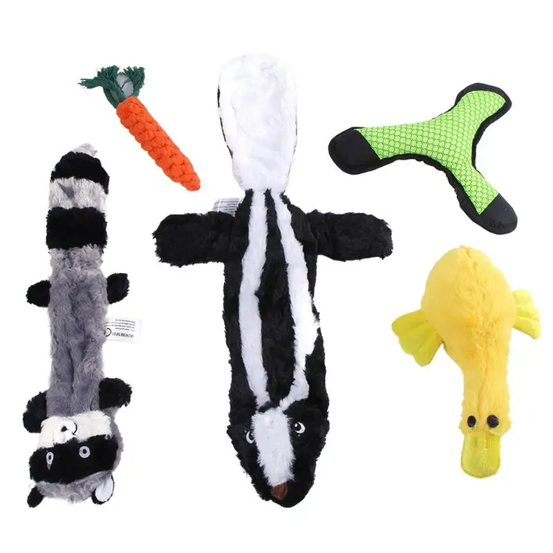 

Squeaky Dog Toys 5 PCS Puppy Chew Toys For Teething Pet Plush Toys For Small And Medium Breeds For Indoor Play Supports Active