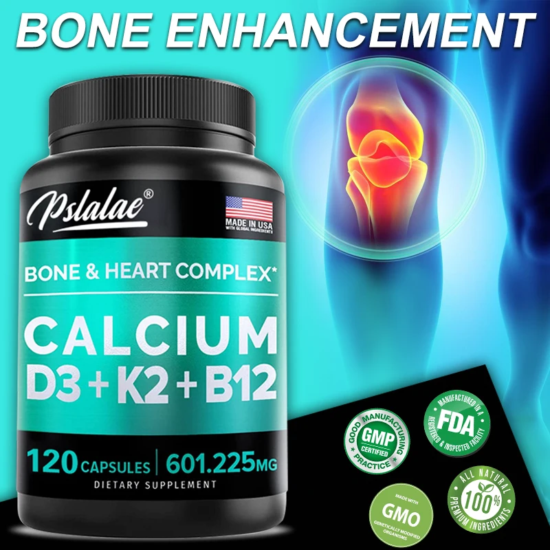 

4-in-1 Calcium 600 Mg Bone & Heart Complex with Vitamin D3 K2, Women's Calcium Supplement + Calcium & Vitamin D