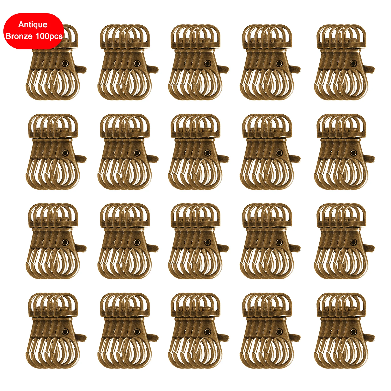 

100pcs/lot Lobster Clasps Clip Snap Hook Key Chain Ring Lanyard for Necklace Bracelet Chain DIY