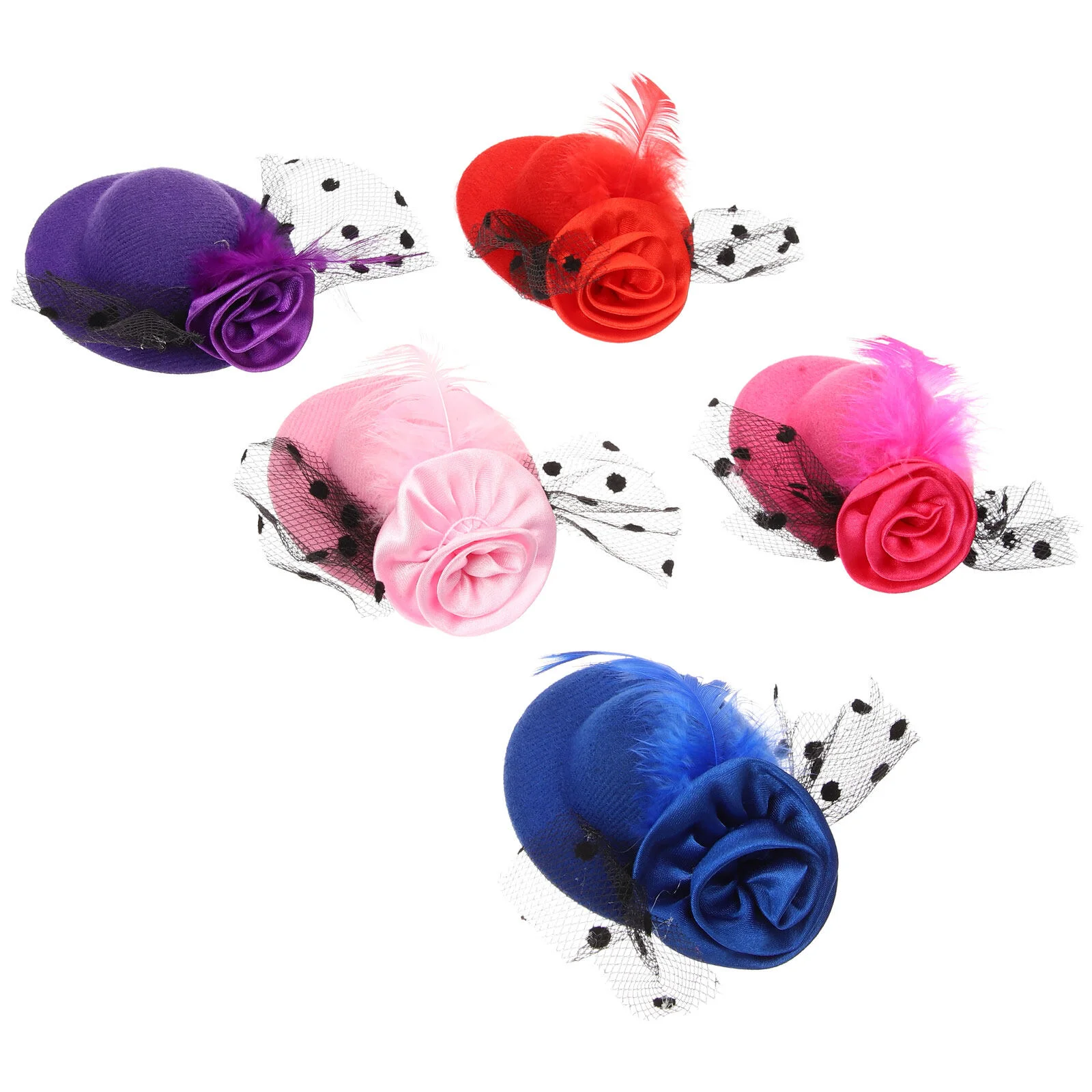 

5 шт. головной убор Черные Аксессуары женские миниатюрные головные уборы Топ ремесла игрушка маленькие куклы красивая ткань для женщин