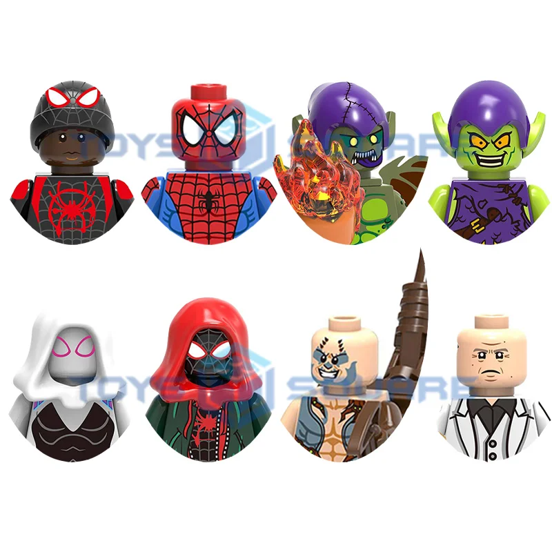 The Ultimate Spider-Man Green Goblin Kingpin Gwen Miles Morales Scorpion Model Building Blocks MOC Bricks Set Gifts Toys