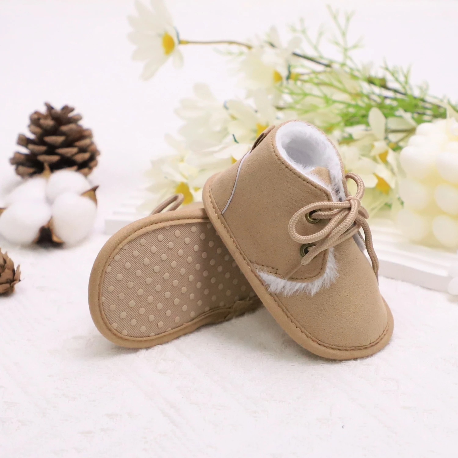 Сапоги для малышей от 0 до 1 года с нескользящей радужной шнуровкой