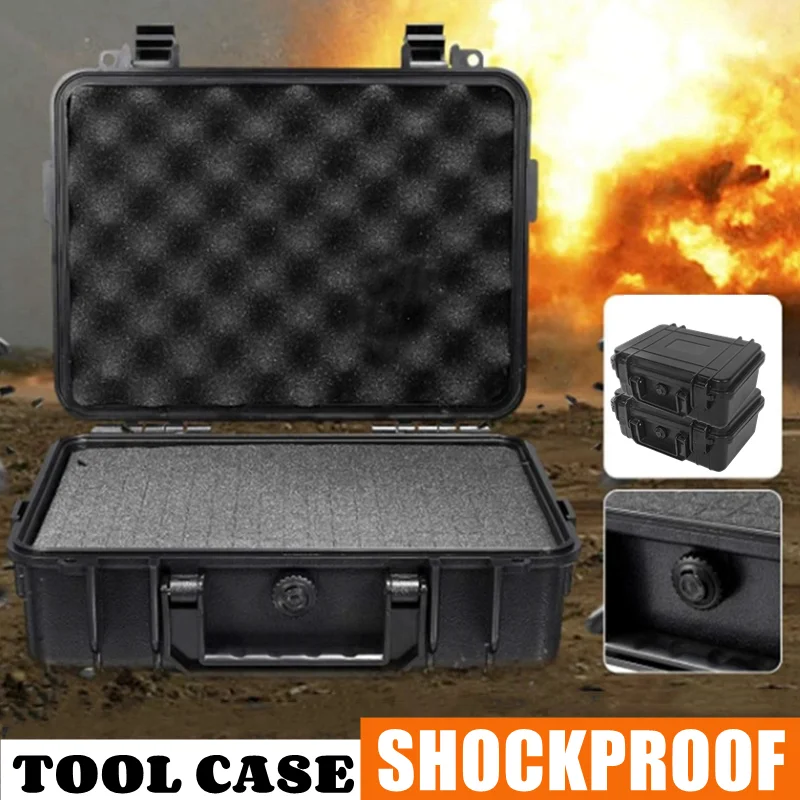 

ABS Plastic Tool Box Waterproof Sealed Instrument Tool Case Multifunction Outdoor Camping Storage ToolBox With Pre-cut Sponge