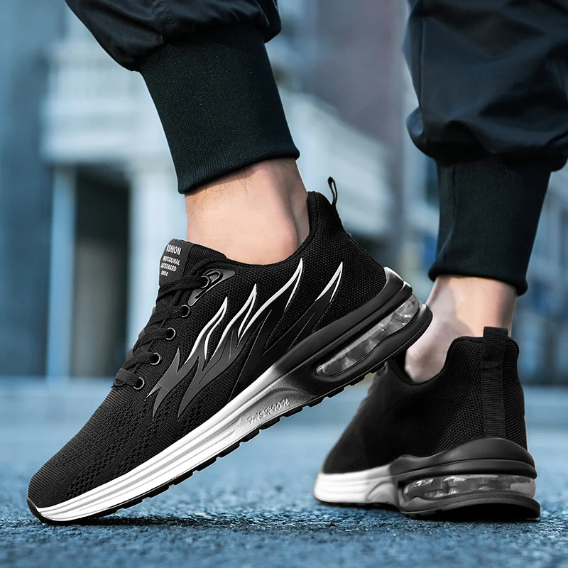 Mens Running Shoes Unisex Fashion Breathable Sneakers Air Cushion Soft Comfortable Outdoor Sports Casual Shoes