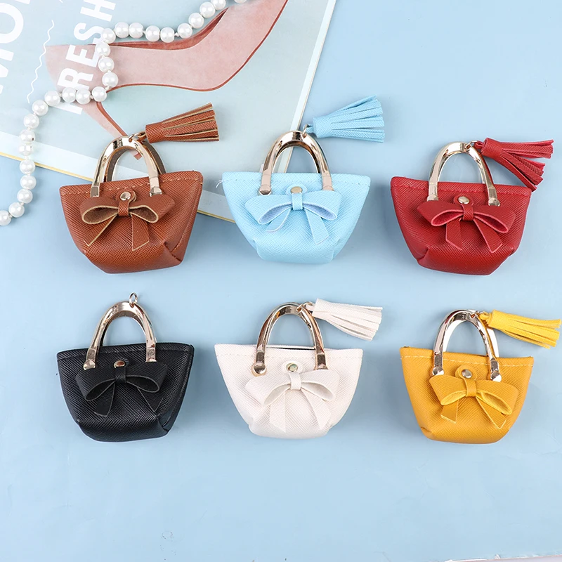 

1/6 Doll Handbag Lady Leather bow Bag Purse Accessories Dollhouse Girls Toys
