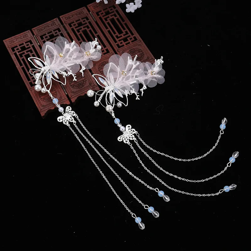 

Dragonfly Butterfly Retro Hairpin Hanfu Headdress Antique Jewelry Female Costume Accessories Tassel Step Shake 1pcs