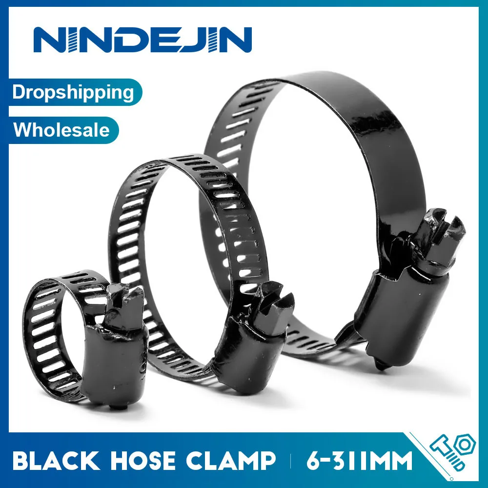 

NINDEJIN Черный хомут для шлангов из нержавеющей стали 304 6-311 мм