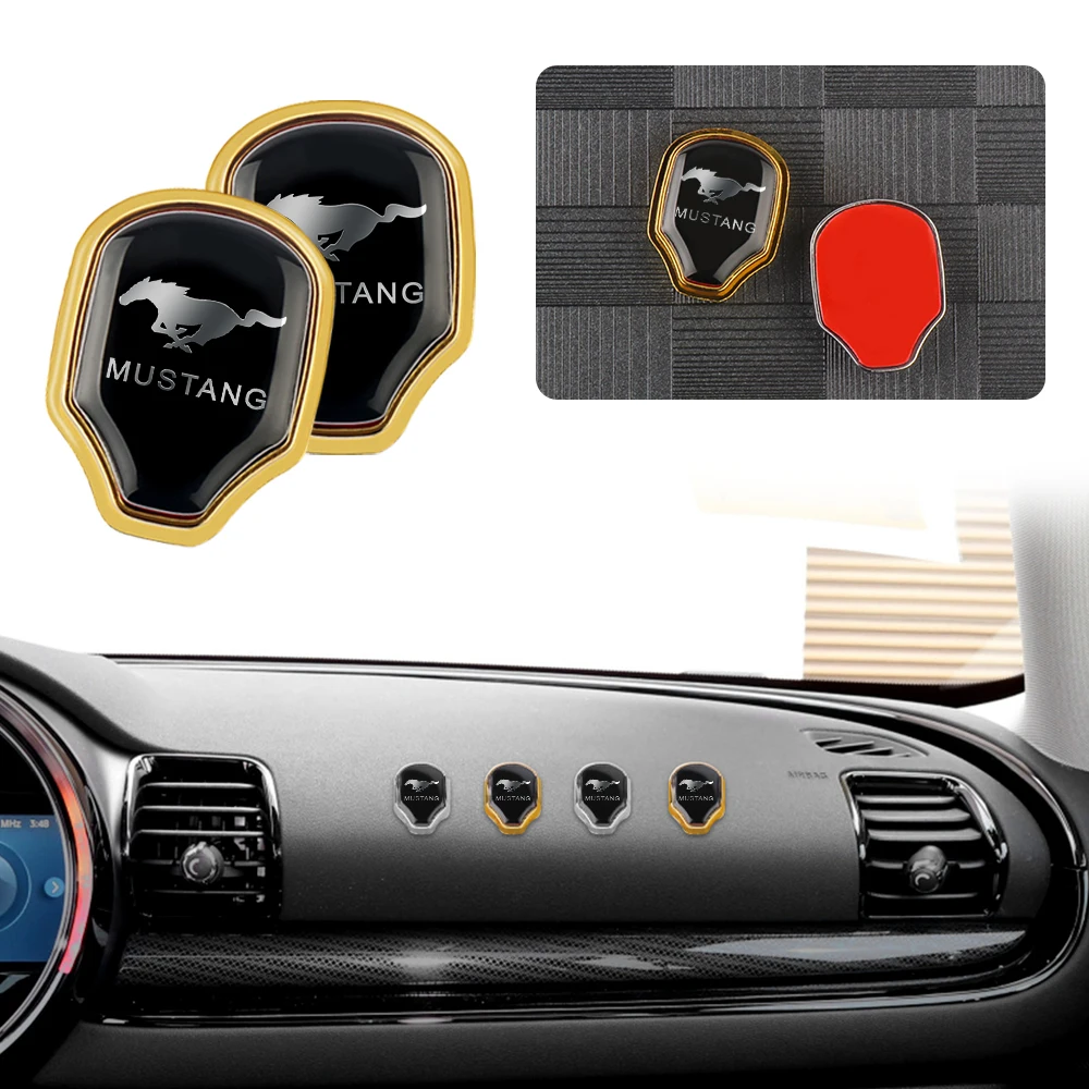 

1/2Pcs Car Door Dashboard Self Adhesive Storage Hook Seat Back Metal Sticker For Ford Mustang EcoBoost 245 Focus Ranger Explorer