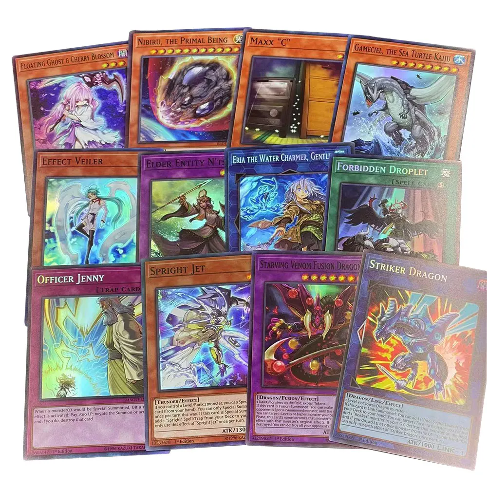Голографическая карточка Yugioh без повторов 50/100 шт.