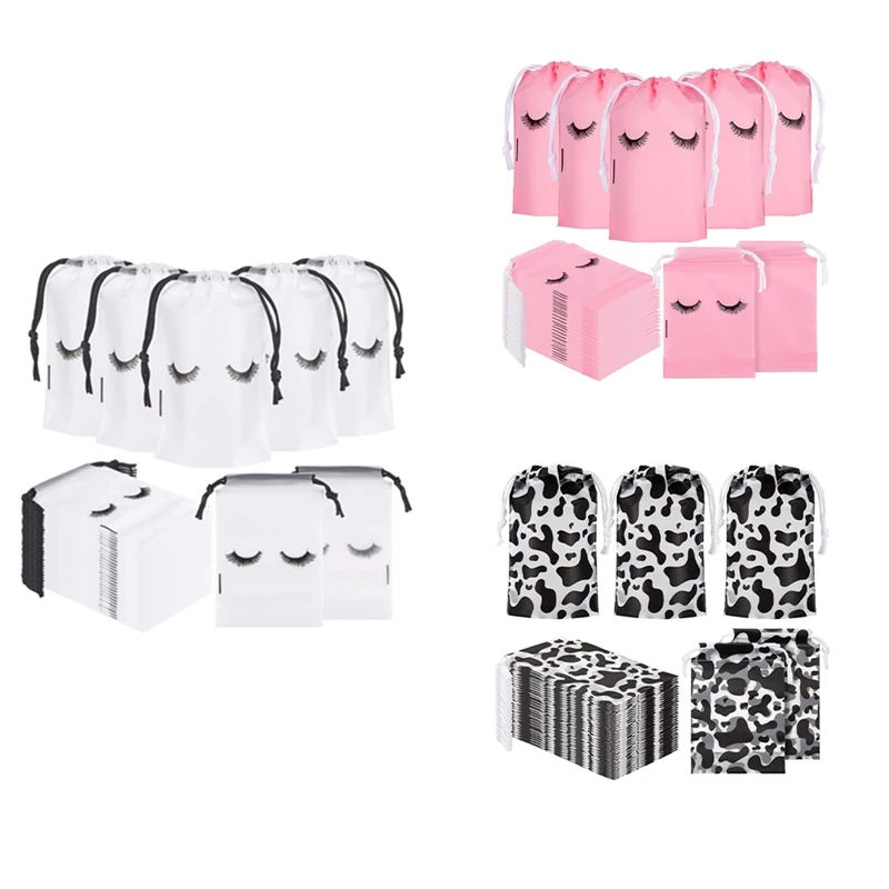 

Hot Kf-100Pcs Lash Bags For Clients Lash Goodie Bags For Clients Lash Aftercare Bags Eyelash Extensions Makeup Bags