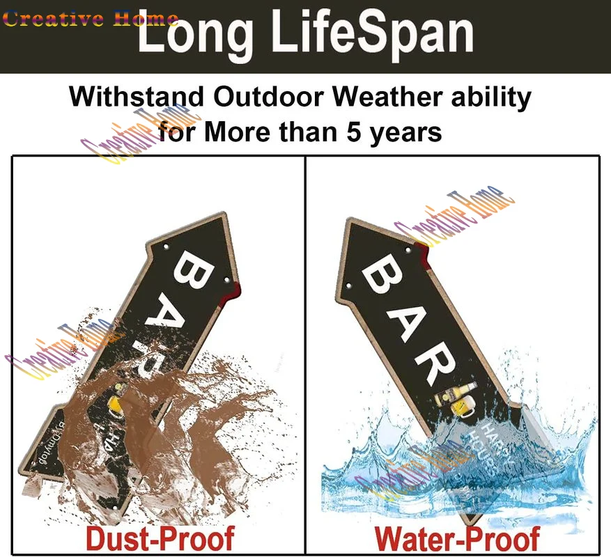 Держатель влево новинка металлическая стрела знак 18X6 дюймов настенная лампа для