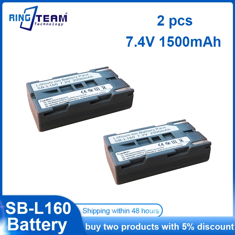 

2pcs 2000mAh SB-L160 SB-L110A SB-L320 SB-L480 Battery for SAMSUNG SC-L520 SC-L530 SC-L550 for Mileseey Laser Level FL-260 FL-150