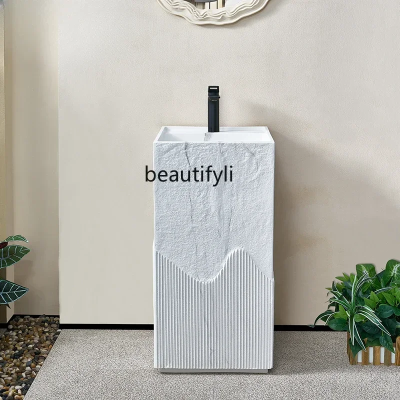 Мраморный каменный узор художественная квадратная раковина на пьедестале