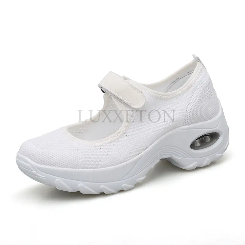 2023 New Cushion Flat Shoes Women Mesh Sneakers Breathable Women Shoes Increase Ladies Casual Shoes Zapatos De Mujer 35-43