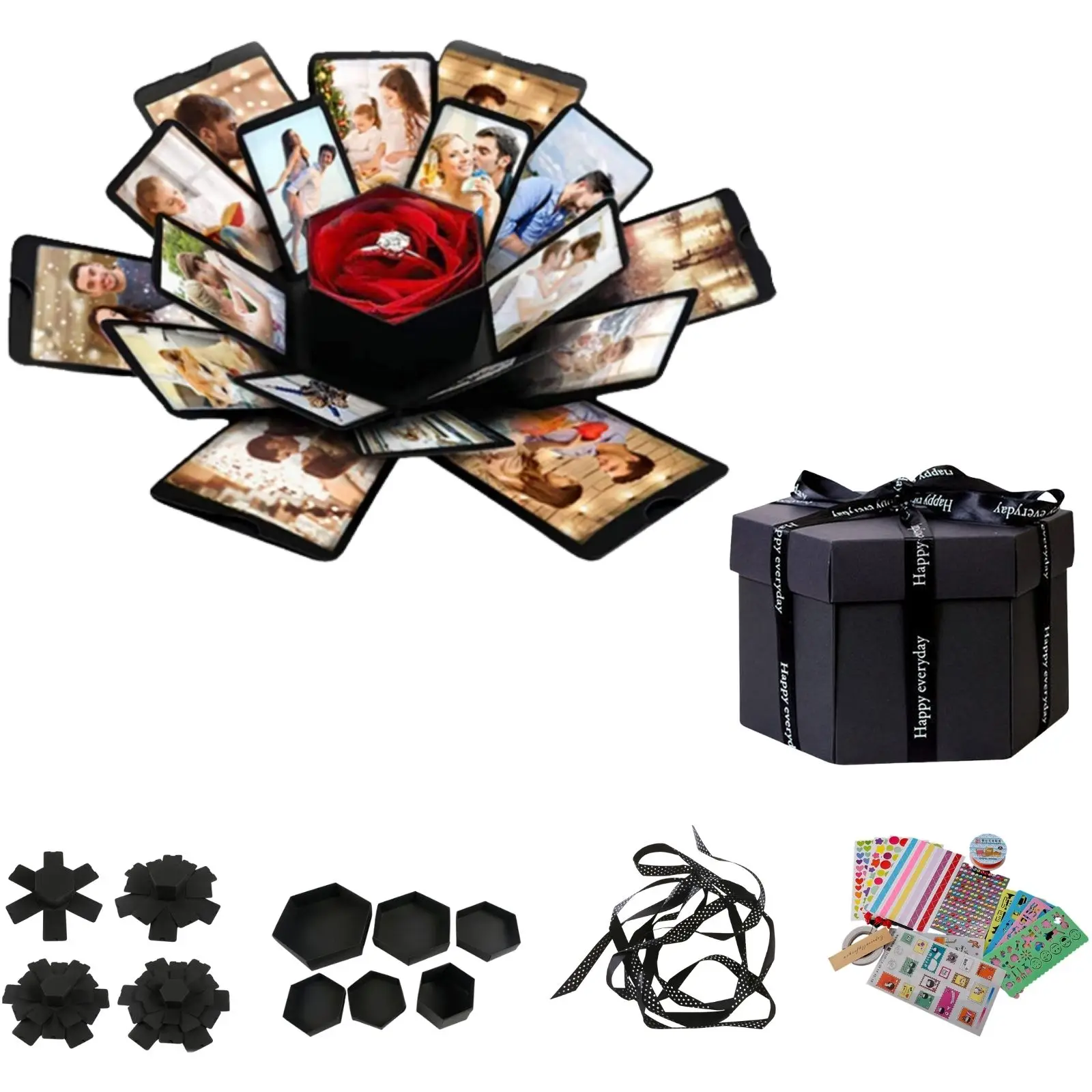 Взрывобезопасная Подарочная коробка сделай сам с 6 лицами фотобокс ручной работы