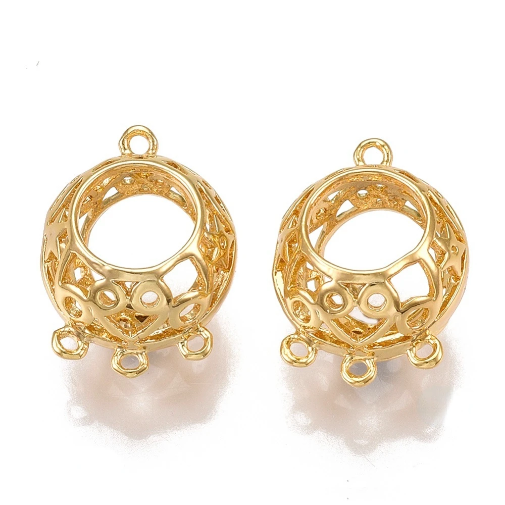 Латунные компоненты для люстры 5 шт звенья круглые позолоченные 18 К отверстие: 1