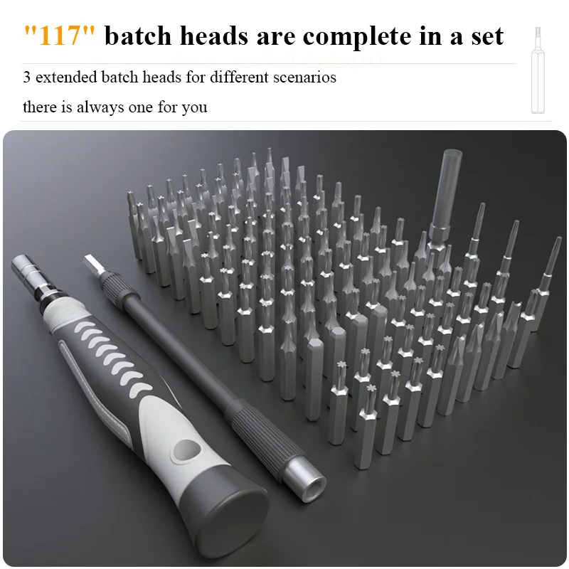 

High Precision Screwdriver Set 130 In 1 CR-V Screwdrivers Kit 117 Magnetic Screw Bits Combination Tool For Laptop Repair Tools