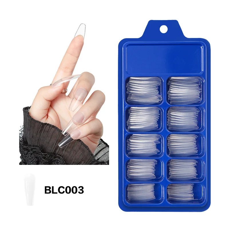 

100pcs Solid Color Fake Nails Full Cover Ballerina Acrylic Artificial Fake Nail Tips Press on Finger Nail Extension Tool