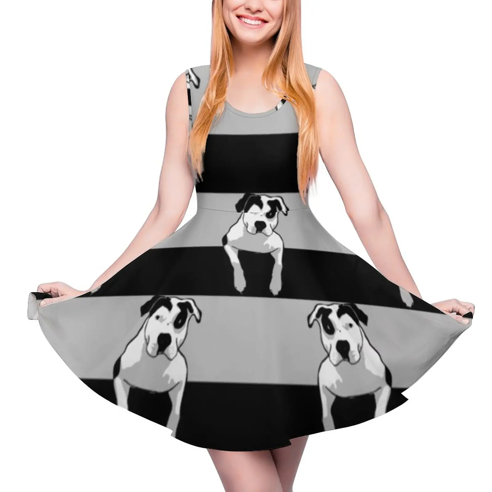 

Женское платье в стиле «терьер», с принтом собаки