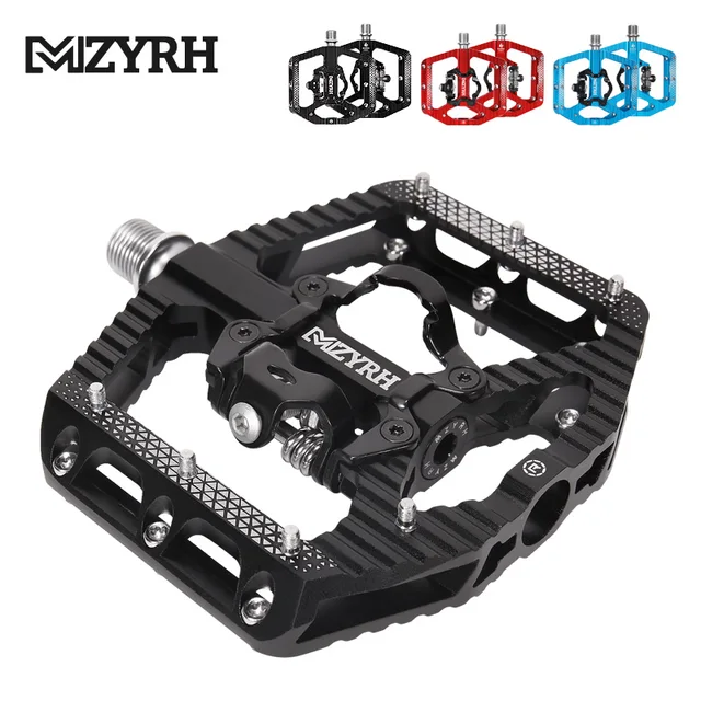 Two Usages Bicycle Pedal 2 In 1 With Free Cleat For SPD System MTB Road Aluminum Anti-slip Sealed Bearing Lock Accessories 1