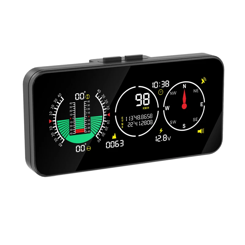 Фото Автомобильный HUD-дисплей: GPS-спидометр, компас, высотомер, инклинометр для бездорожья, показатель баланса №4