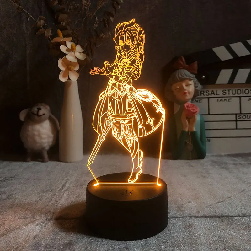 

Genshin Impact Anime LED Lamp 3D Night Light Kawaii Room Decoration Chambre Luces Led Para Habitacion Décorations Gifts LUZ
