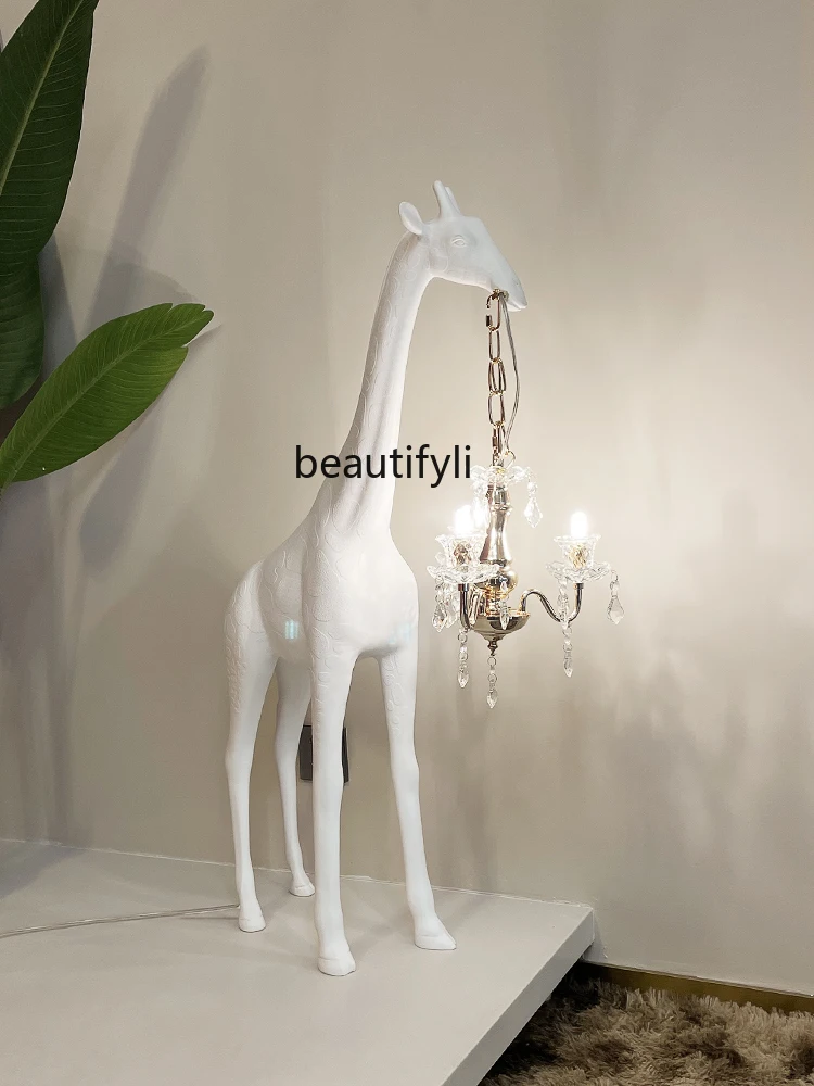 

Напольная Лампа zqжираф креативный кремовый стиль скандинавский Декор для гостиной атмосферная настольная лампа