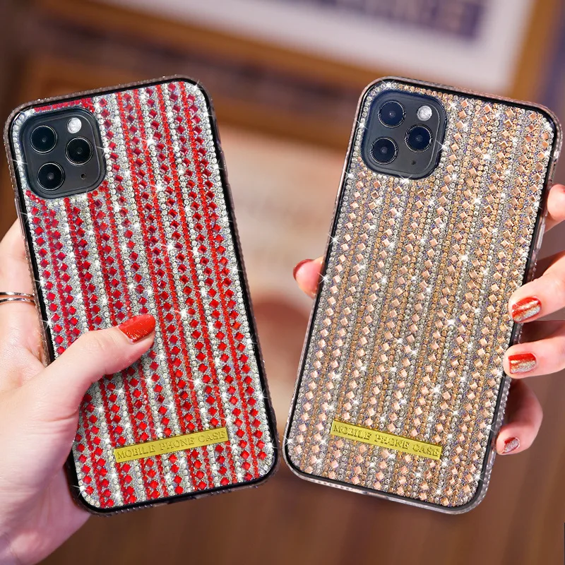 

Luxury Bling Rhinestone Phone Case For iPhone 12 11 13 Pro Max X XR XS Max 7 8 Plus SE 2022 Bumper Back Cover For apple iphone