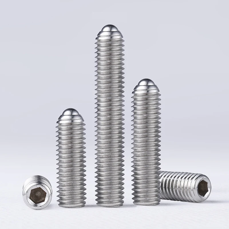 

A2(304) Stainless Steel Grub Screws Spring Ball Point Hex Socket Set Screws M3 M4 M5 M6 M8 M10 M12 M16