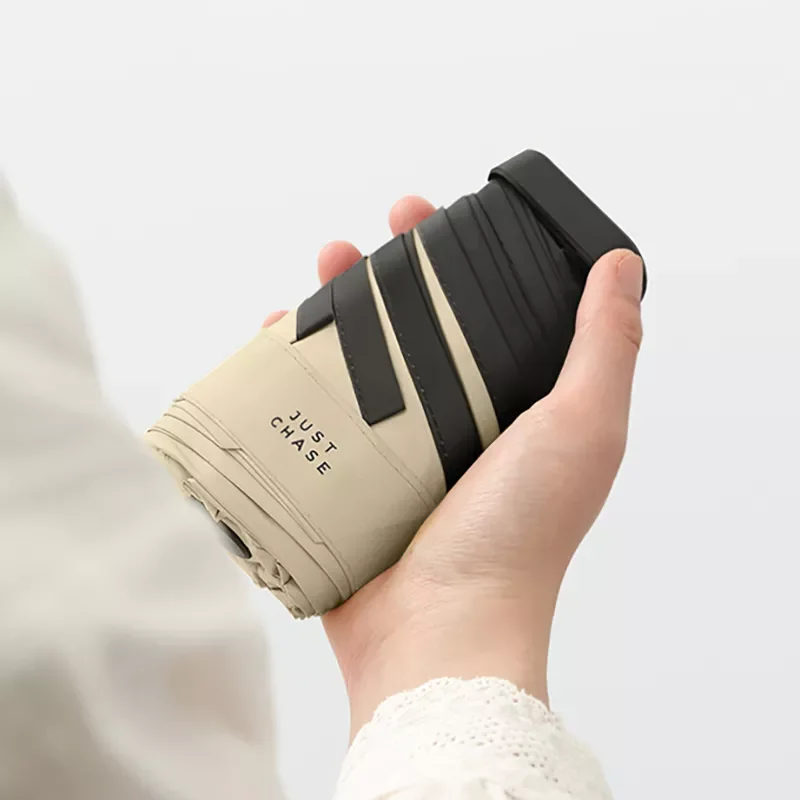 

Карманный плоский мини-зонтик, портативный, шесть складных зонтиков от дождя для девушек, женский черный зонтик с покрытием, красочные доро...