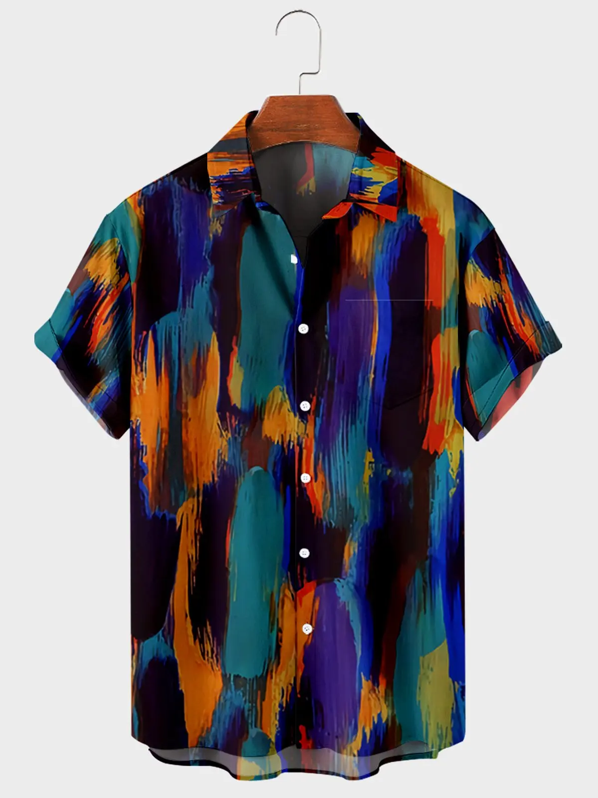 

2023 New Cools Summer Black Floral Shirt Hawaiian Beach Men's Loose Breathable Street Casual Short Sleeve Top Oversized