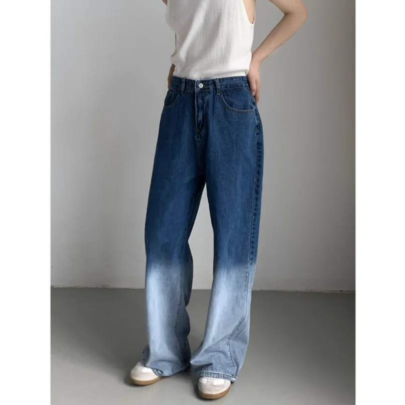 Весна-Осень 2023 корейский дизайн чувственные тонкие стираемые цветные джинсы