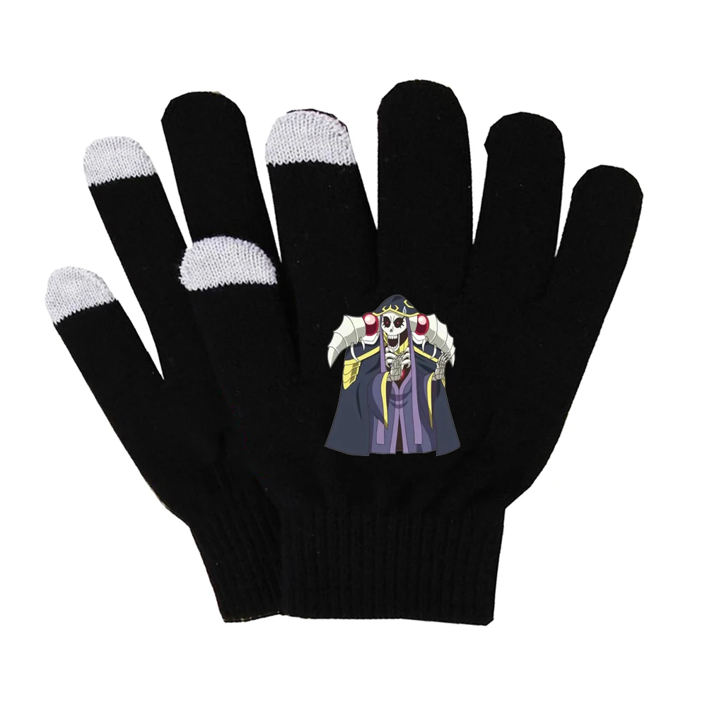

Teenager Gloves Plush Lining Unisex Winter Soft Gloves Phone Screen Smart Touch Gloves For anime Overlord Cartoon Gloves