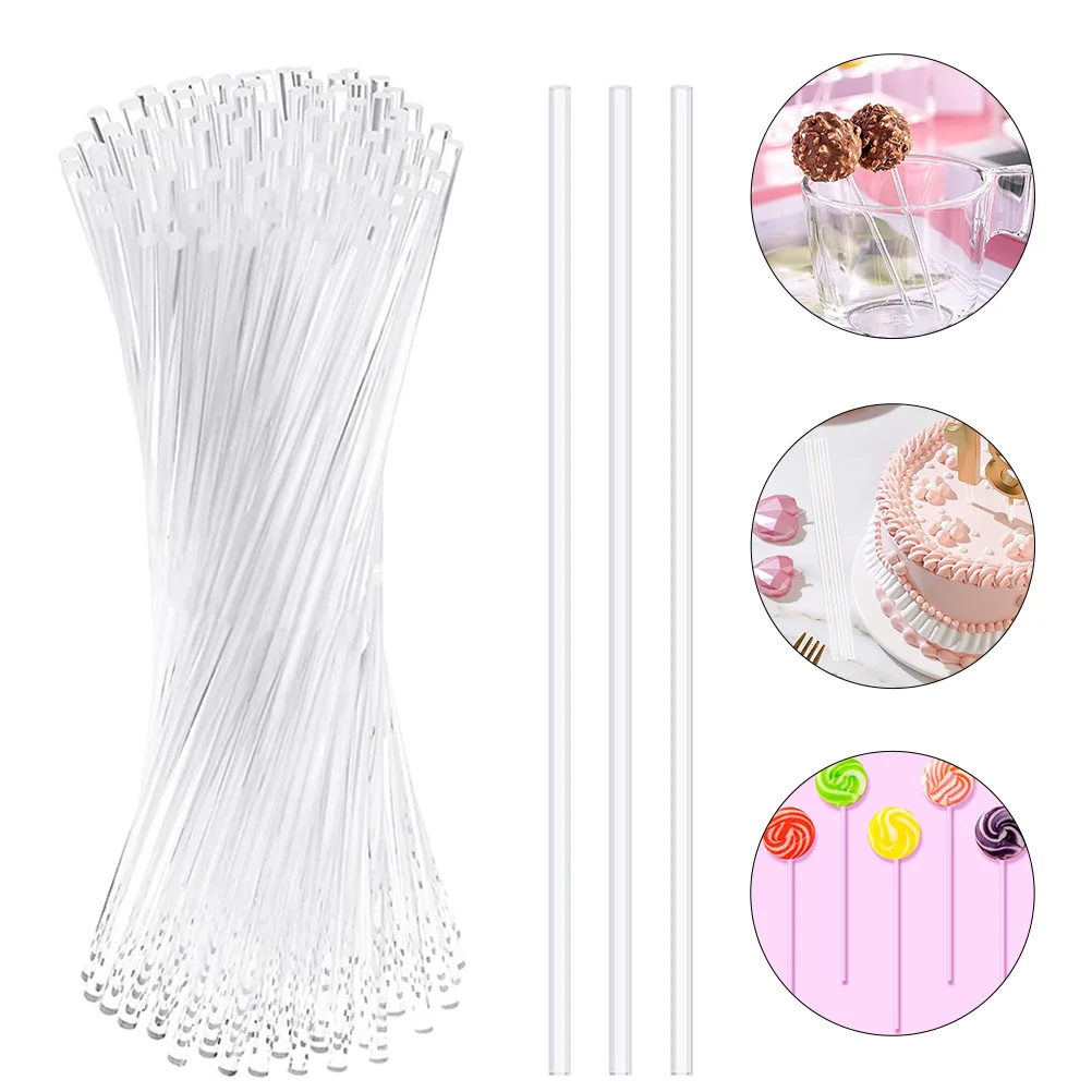 

100pcs Acrylic Dowel Rods Clear Acrylic Stirring Rod Lollipop Treat Sticks