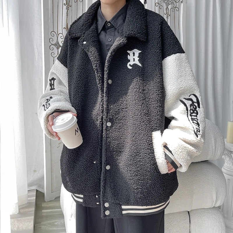 

Зимние винтажные модные повседневные флисовые пальто большого размера с капюшоном в стиле хип-хоп с надписью и вышивкой в уличном стиле