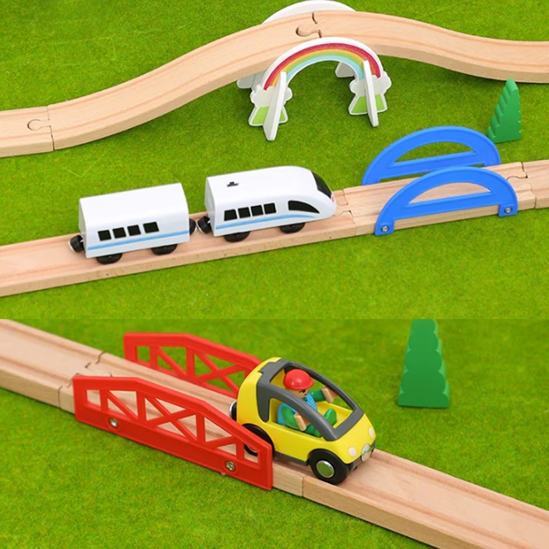 P047 Арка моста мост перила пакет совместим с деревянным поездом трек Классические Основные сцены аксессуары игрушки