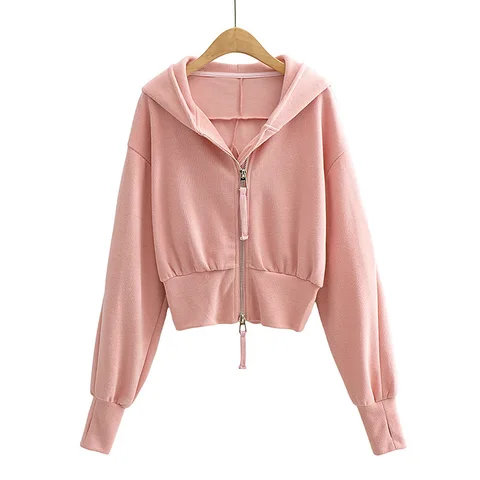 Vintage Sport Tops Women's Hoodies Fashion Casual Zip Female Long Sleeve Sweater Autumn Winter new in hoodies sweatshirts Hot