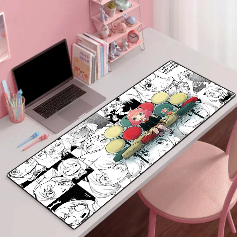 

Anime Spy X Family Kawaii Large Mousepad 90x40 Laptop Game Keyboard Office Soft Desk Mat Pc Accessories Gaming Rubber Mouse Pad