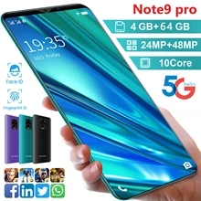 2022 5.5inch Note 9 Pro Smartphone 5G 4GB+64GB 4800mAh Telefon 48MP Camera Unlocked Android10.0 MTK 6595 Deca Core Mobile Phones