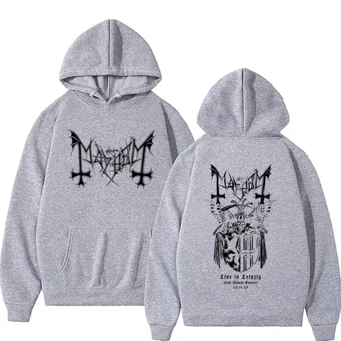 Mayhem Live in Leipzig Толстовка с рисунком скелета Мужчины Женщины Death Black Metal Rock Большой пуловер Мужской винтажный повседневный толстовка