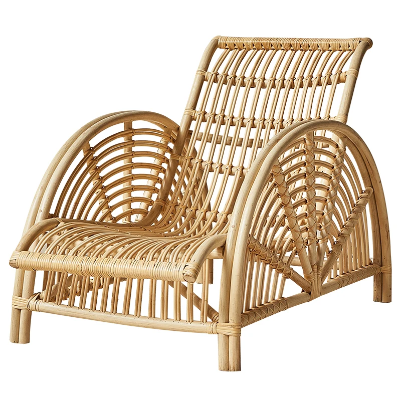 

Real Rattan Rattan Chair Backrest Balcony Lunch Break Recliner Bed & Breakfast Leisure Lazy Bone Chair