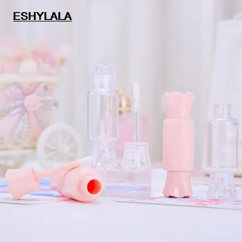 

ESHYLALA Пустые контейнеры для блеска для губ в форме конфет, Многоразовые прозрачные контейнеры для бальзама для губ, пластиковый шприц для са...