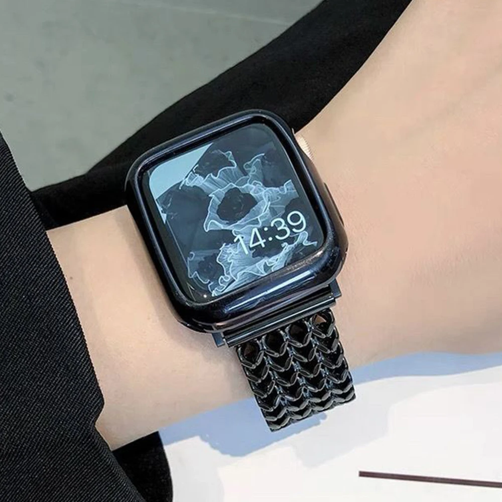 Suitable For Apple Watch Strap Series Ultra 8 7 6 5 4 3 2 1 SE 38mm 40mm 41mm 42mm 44mm 45mm 49mm Women And Men, Stainless Steel