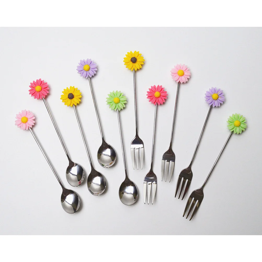 

3pcs Picks Beefsteak Forks Flatware Serving Set Dinner Forks Fruit Picks Table Forks Coffee Stirring Fork