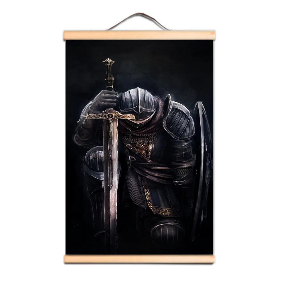 

Upgrade Your Room Wall Decor with Templar Knight Art Poster Wall Charts - Vintage Armor Warrior Artwork Wooden Scroll Painting 1