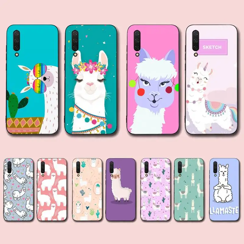 

Kawaii Cute Llama Alpaca Animals Cartoon Phone Case For Xiaomi Mi 5X 8 9 10 11 12 lite pro 10T PocoX3pro PocoM3 Note 10 pro lite