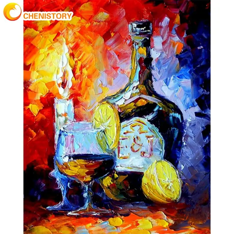 

CHENISTORY Oil Painting By Numbers Unique Gift For Adult Wine Fruit Drawing By Numbers Family Decors Canvas Painting Artcrafts